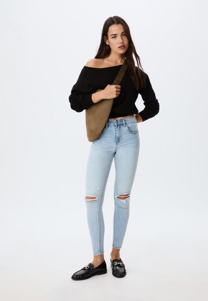 1420 Skinny-jeans med lav midje