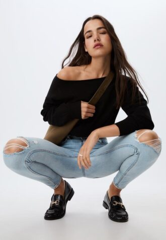 1420 Skinny-jeans med lav midje