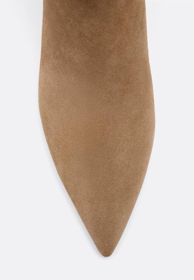 Ankelstøvler i skinn med lav hæl