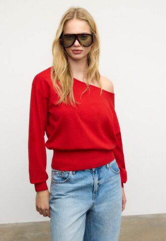 Asymmetrisk strikket genser