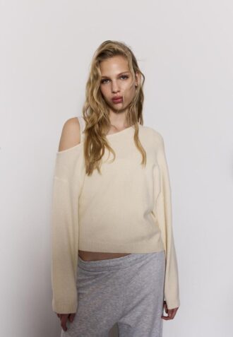 Asymmetrisk strikket genser