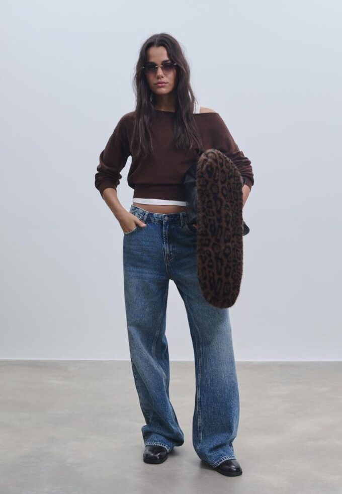 Asymmetrisk strikket genser