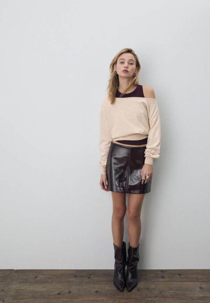 Asymmetrisk strikket genser