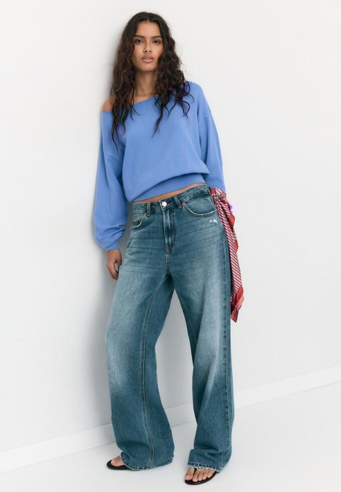 Asymmetrisk strikket genser