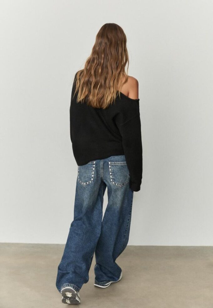 Asymmetrisk strikket genser