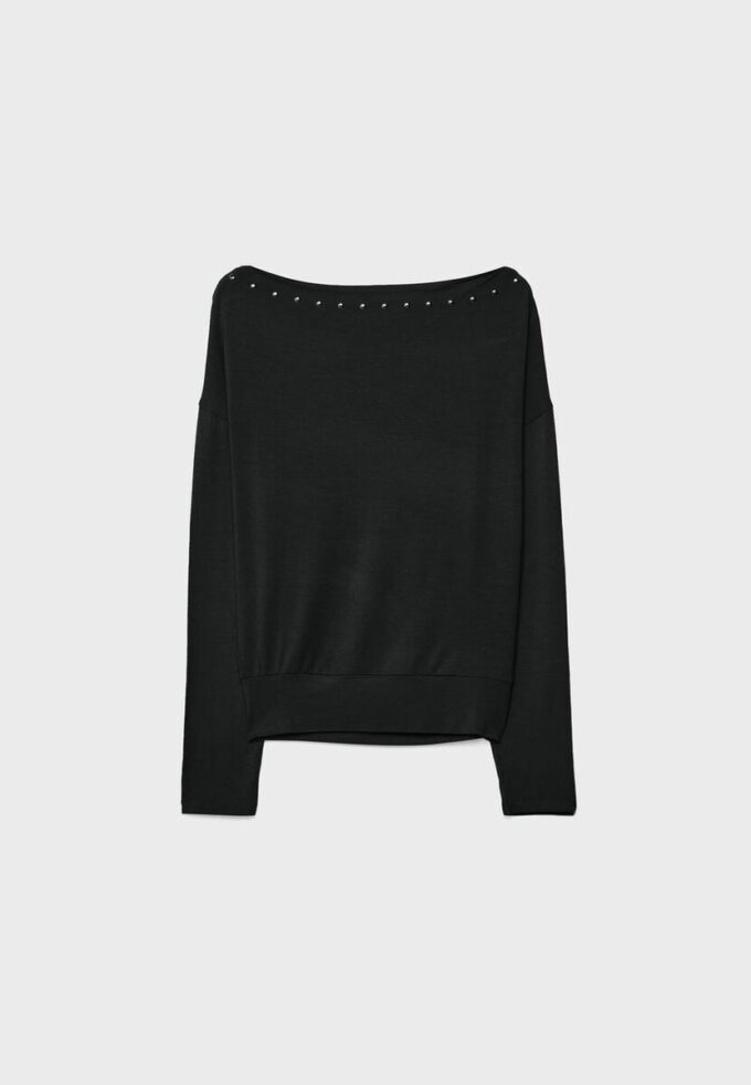 Asymmetrisk T-skjorte med nitter