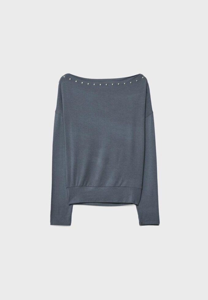 Asymmetrisk T-skjorte med nitter