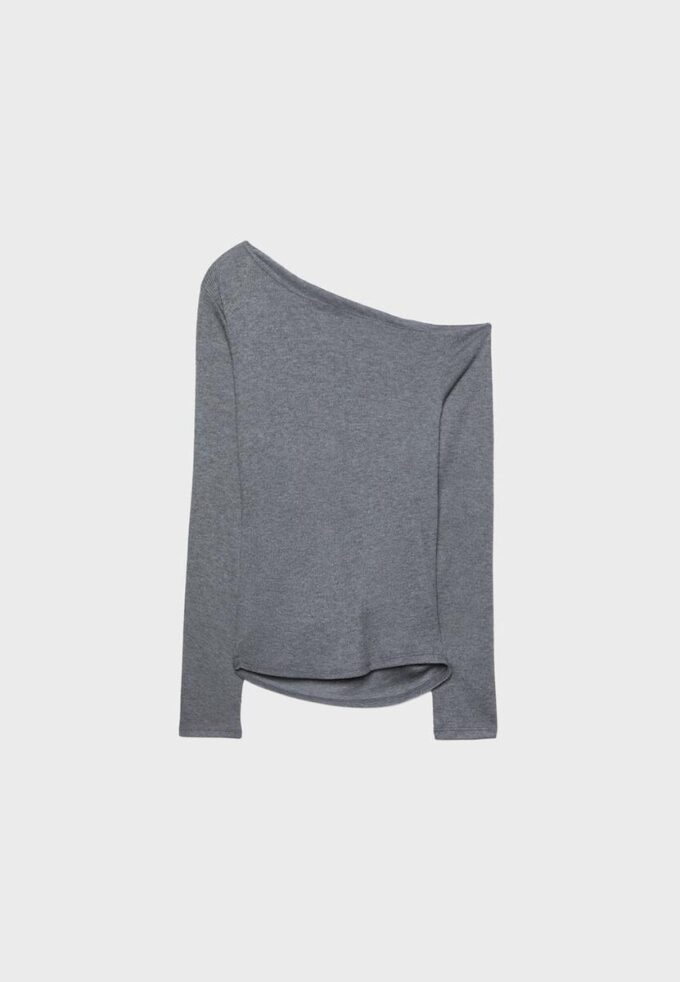 Asymmetrisk T-skjorte med rynkedetaljer