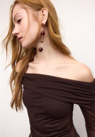 Asymmetrisk tyll-T-skjorte