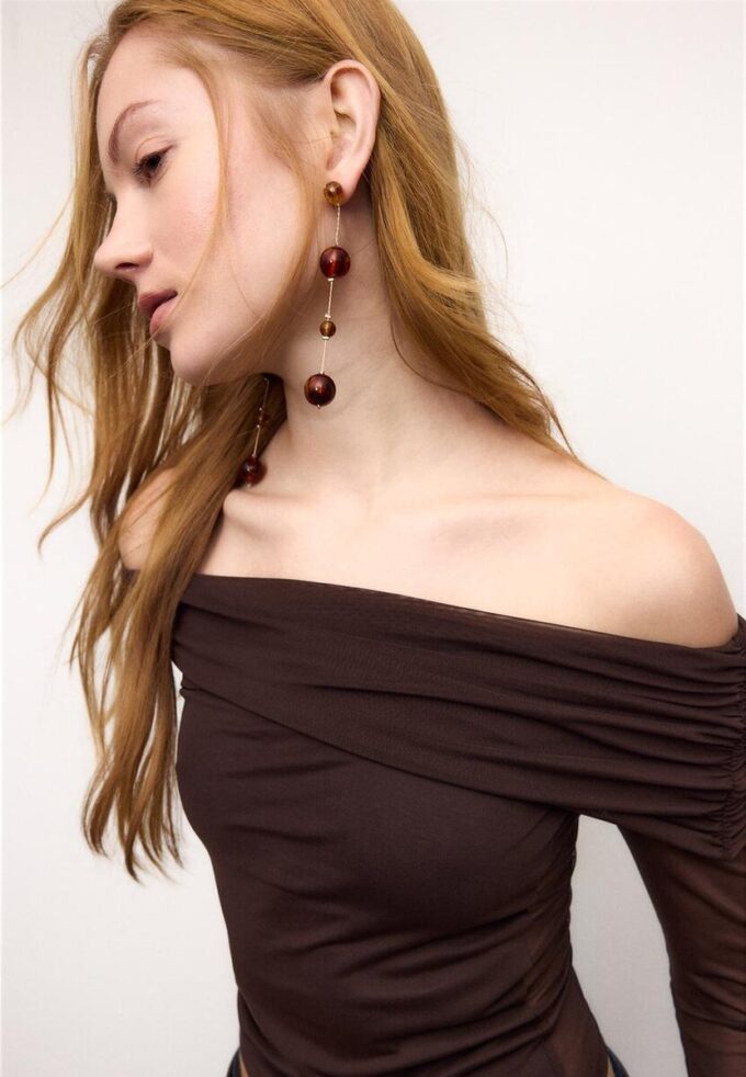 Asymmetrisk tyll-T-skjorte