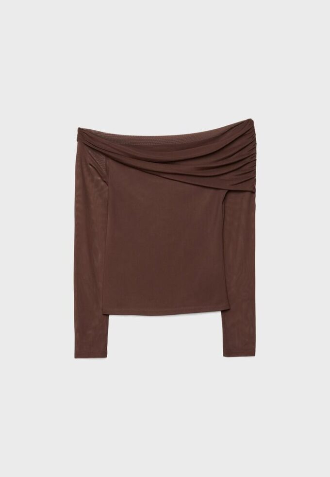 Asymmetrisk tyll-T-skjorte