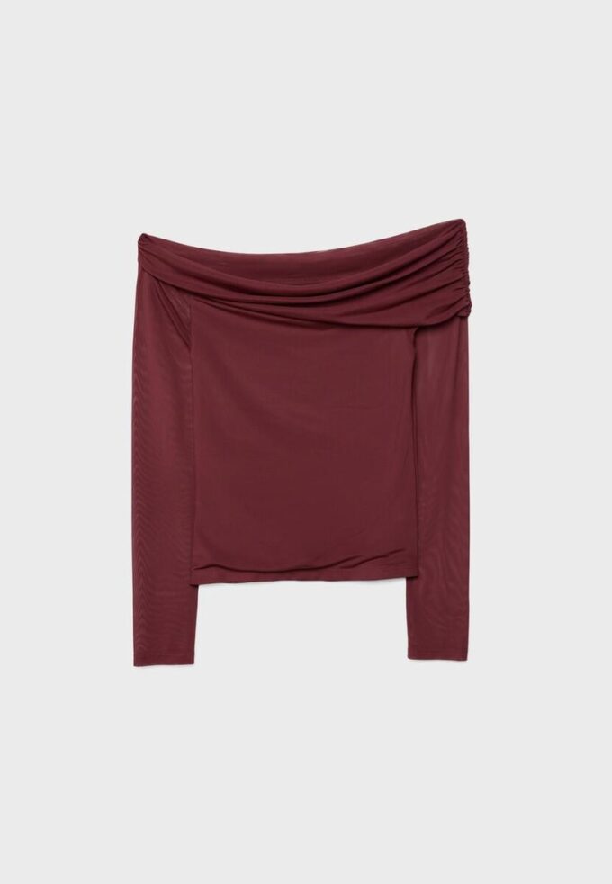 Asymmetrisk tyll-T-skjorte