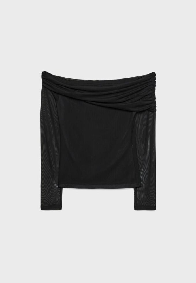 Asymmetrisk tyll-T-skjorte