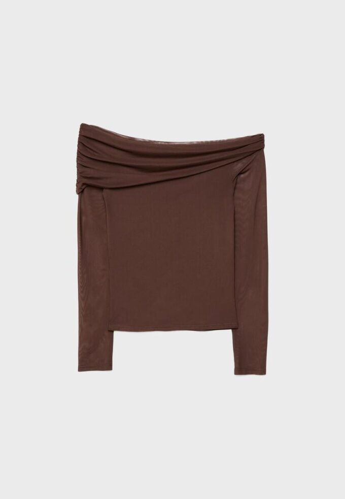 Asymmetrisk tyll-T-skjorte