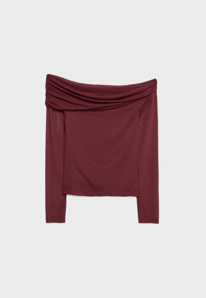 Asymmetrisk tyll-T-skjorte