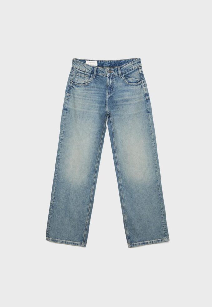 Baggy-jeans med middels høy midje