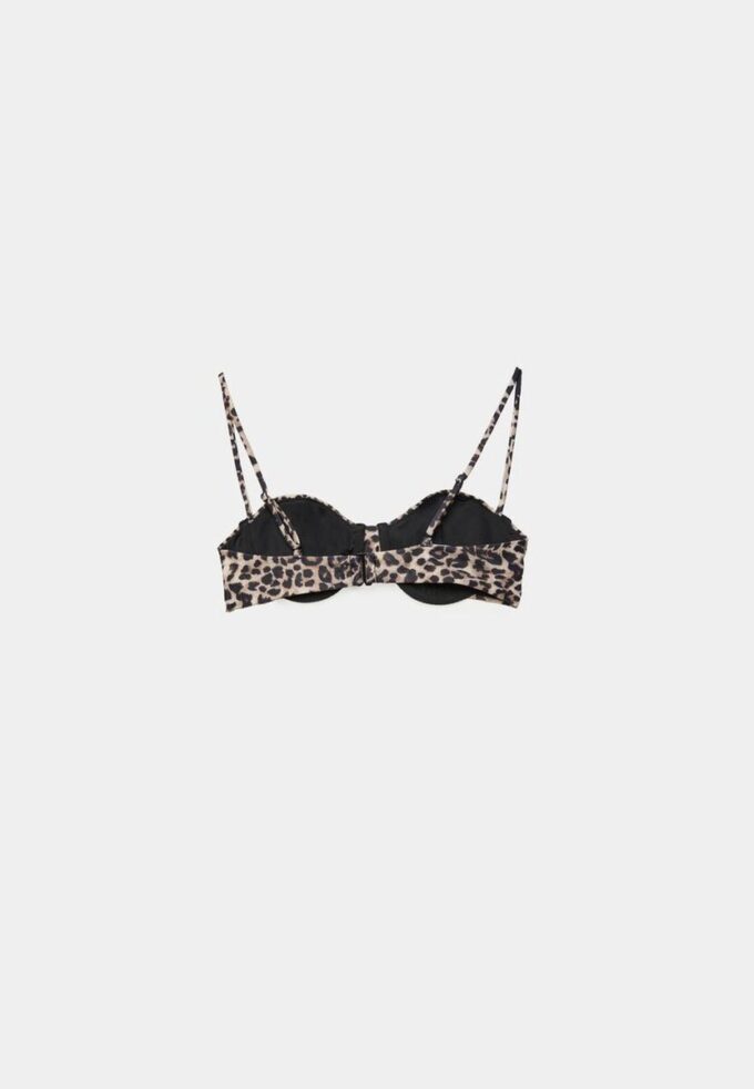 Balconette-bikini-topper med dyremønster