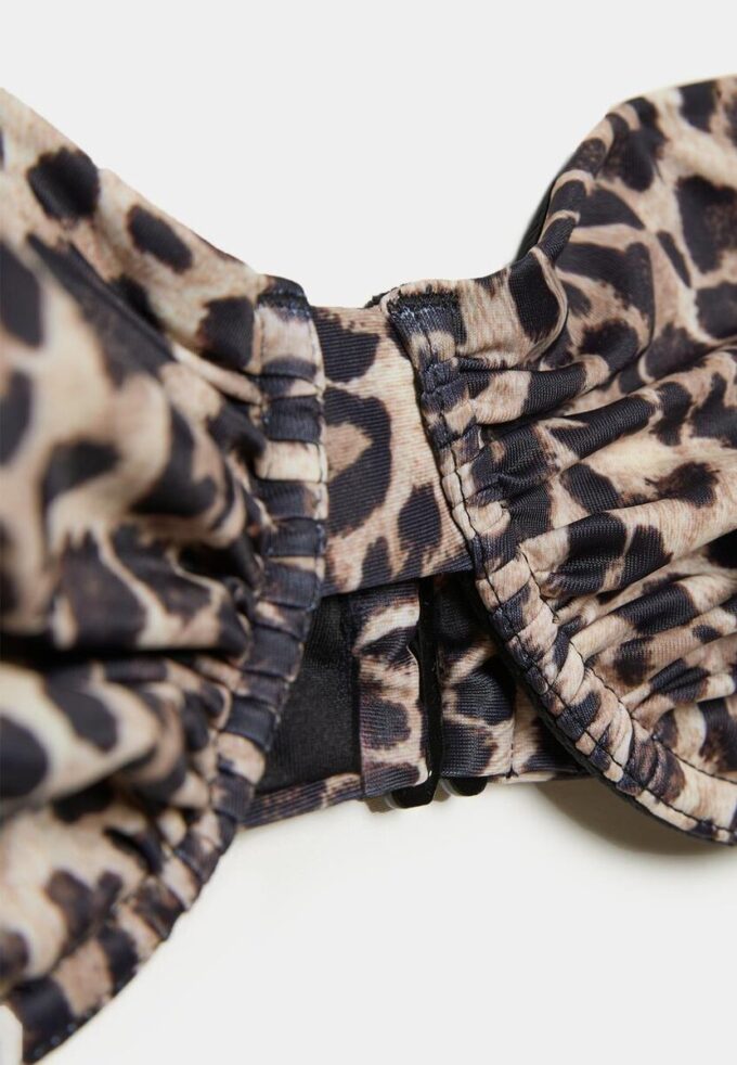 Balconette-bikini-topper med dyremønster