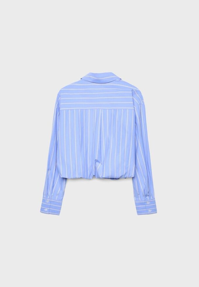 Ballongskjorte i to materialer