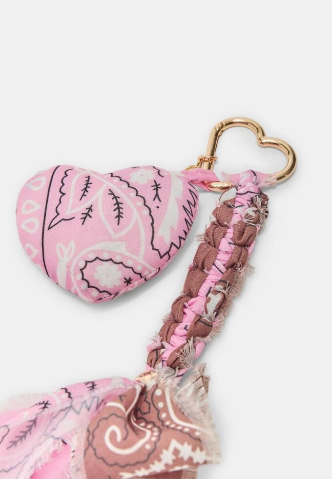 Bandana hjerte anheng nøkkelring
