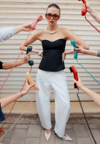 Bandeau med hjerteformet utringning