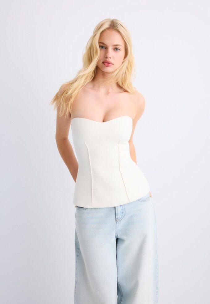 Bandeau med hjerteformet utringning