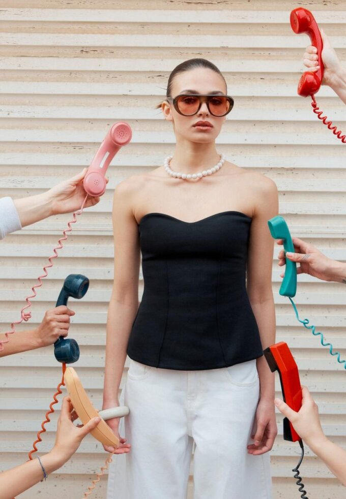 Bandeau med hjerteformet utringning