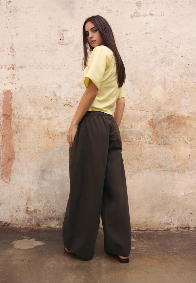 Barrel-bukser i poplin med stopper