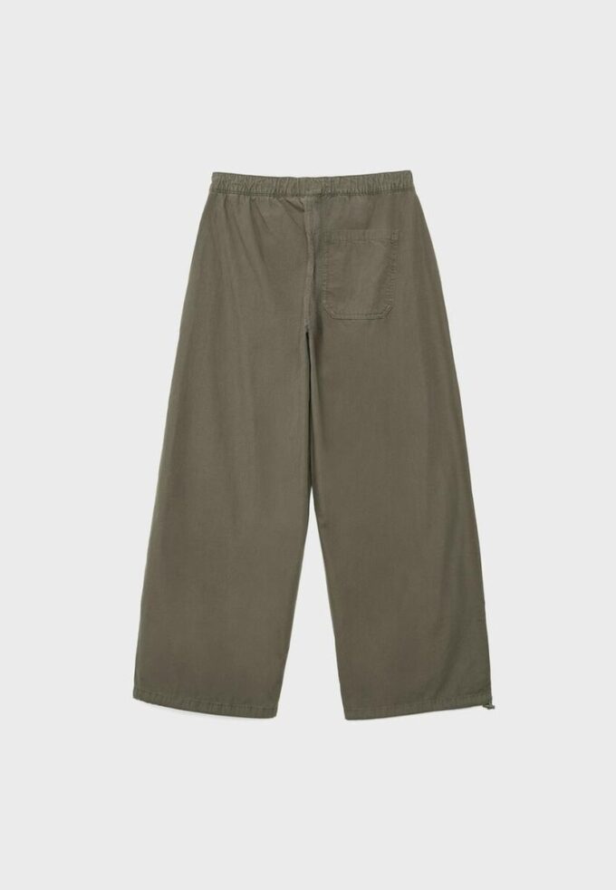 Barrel-bukser i poplin med stopper