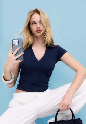 Basic Seamless polo-T-skjorte