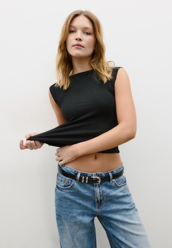 Basic skinnbelte med glans