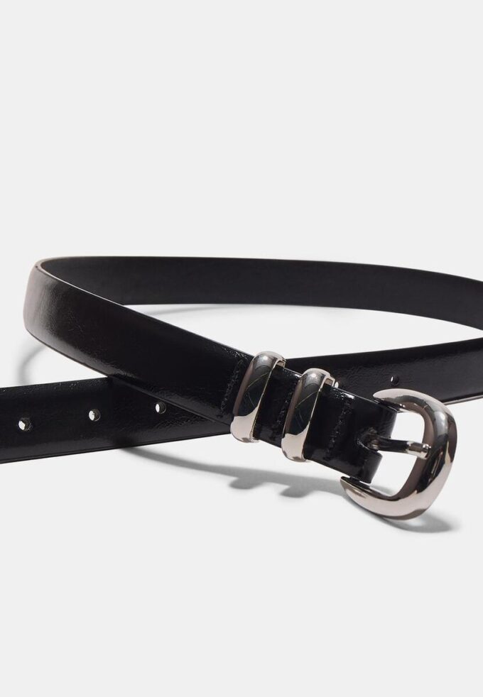 Basic skinnbelte med glans