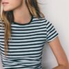 Basic Slim Fit Striped T-skjorte