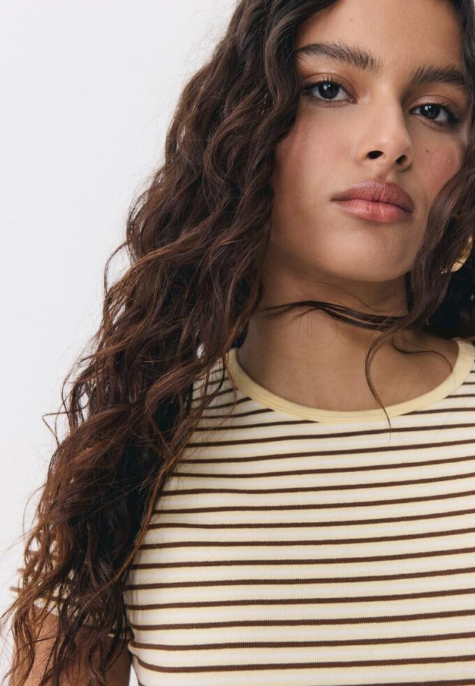 Basic Slim Fit Striped T-skjorte