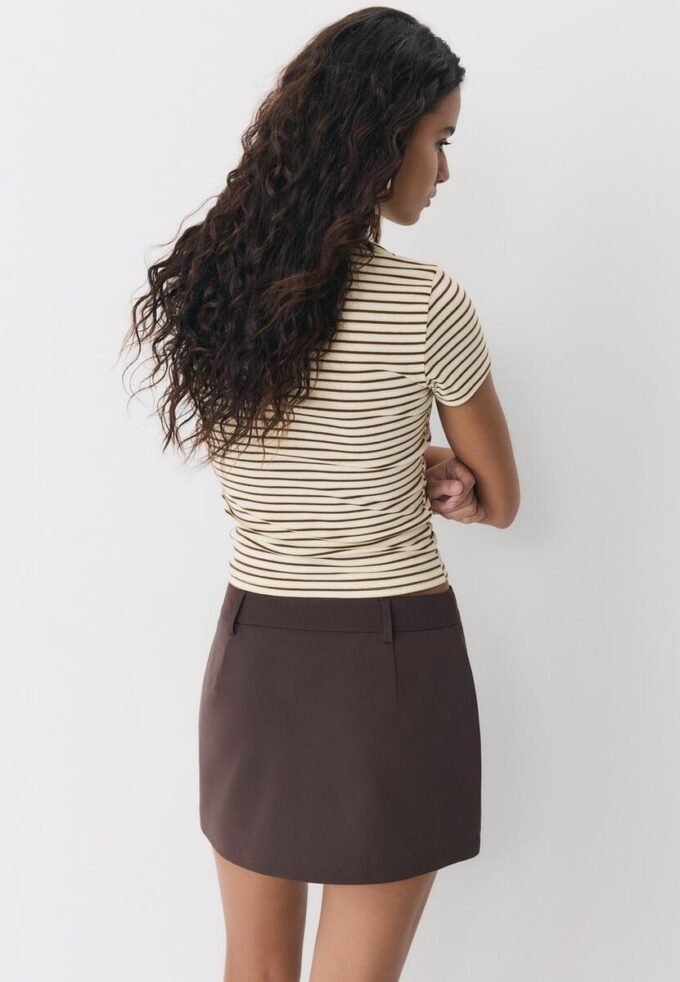 Basic Slim Fit Striped T-skjorte