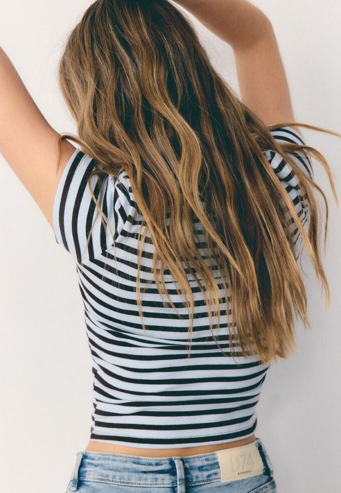 Basic Slim Fit Striped T-skjorte