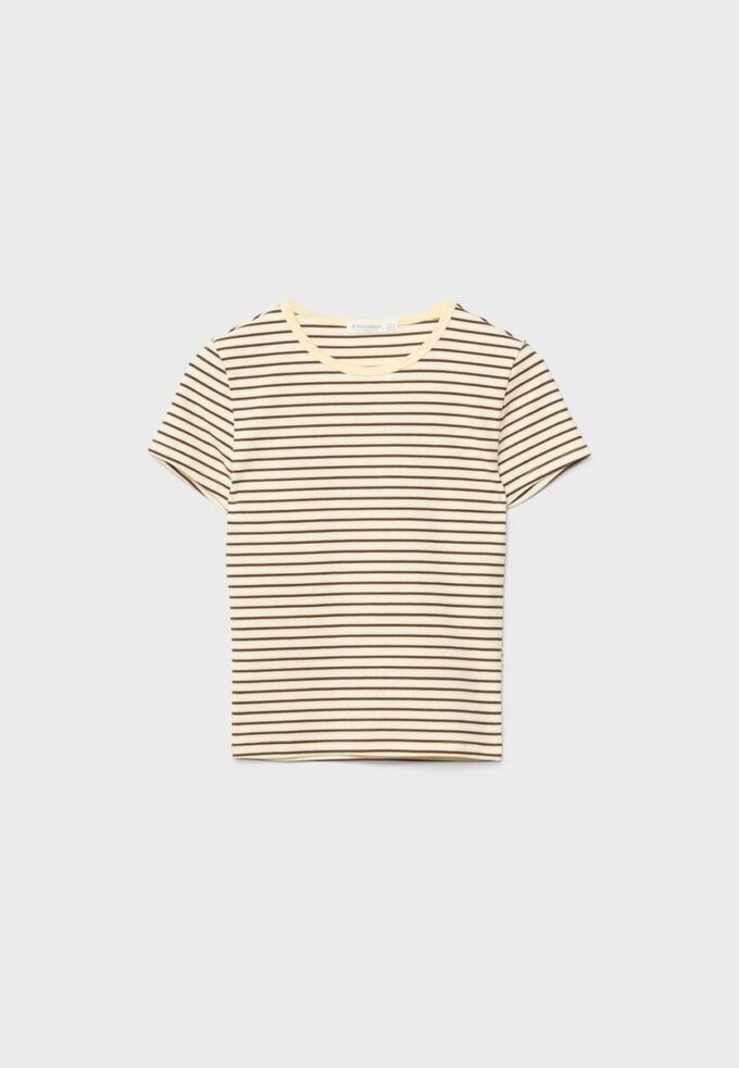 Basic Slim Fit Striped T-skjorte