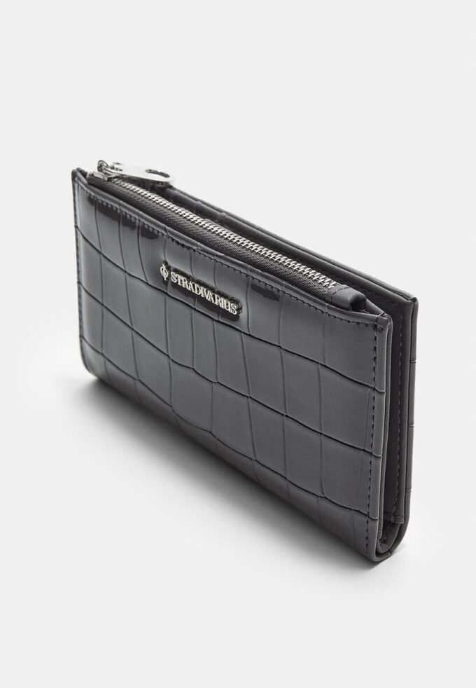 Basisplagg lommebok i krokodilleimitasjon