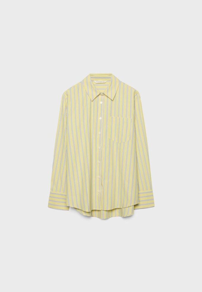 Basisplagg med enkel stripet poplin-skjorte med lomme