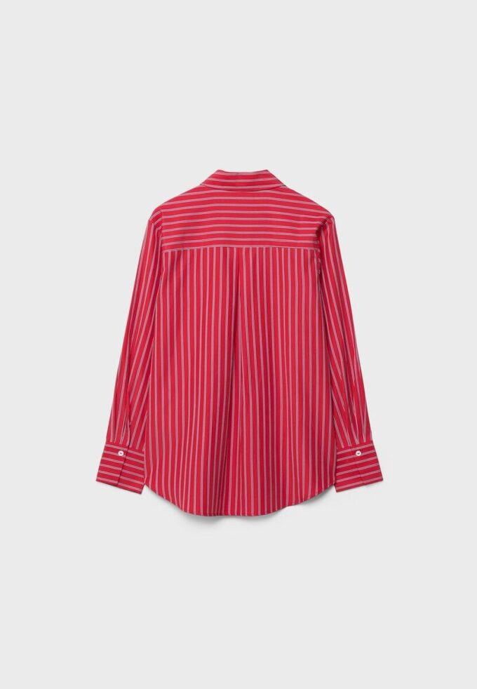 Basisplagg med enkel stripet poplin-skjorte med lomme