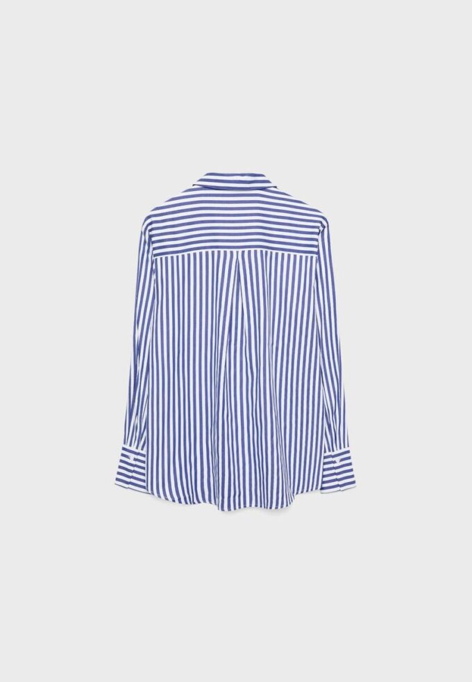 Basisplagg med enkel stripet poplin-skjorte med lomme