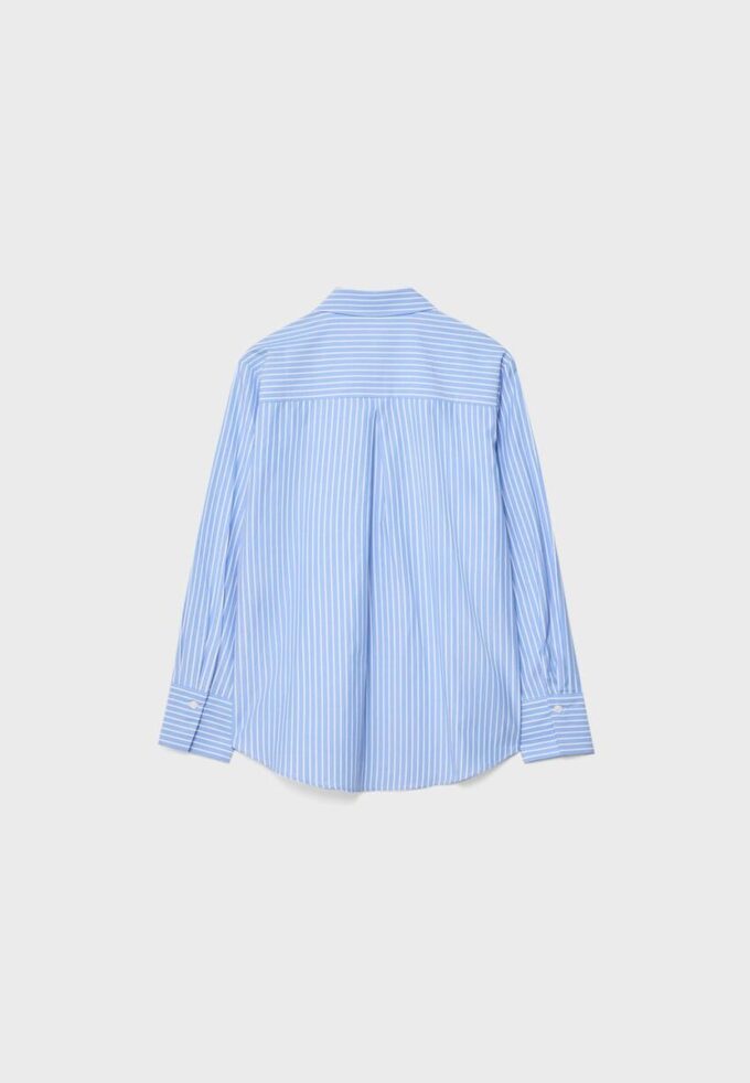 Basisplagg med enkel stripet poplin-skjorte med lomme