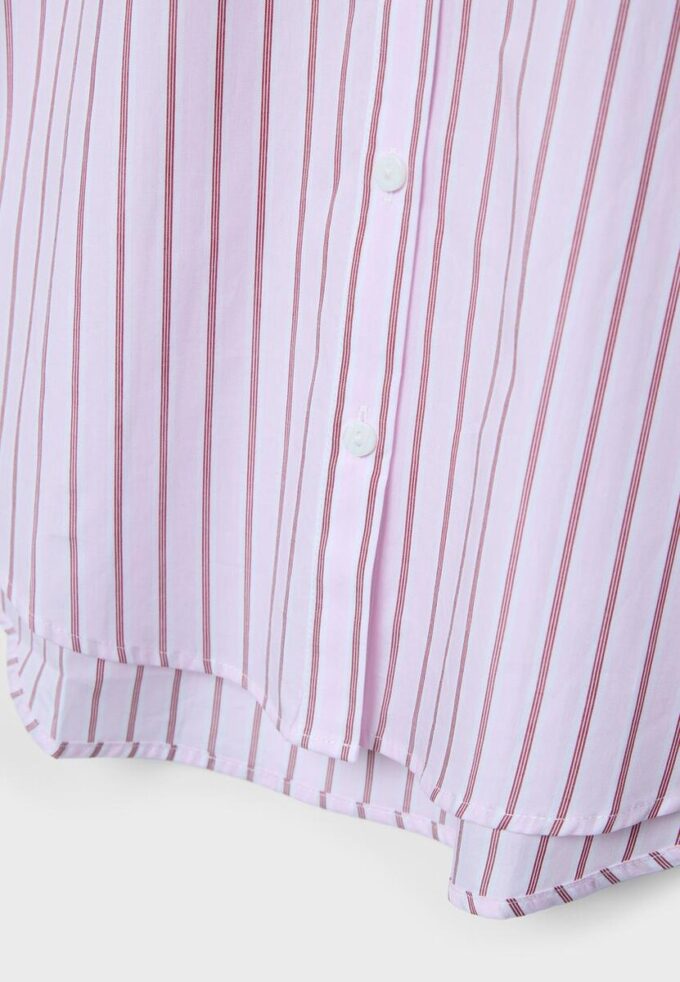 Basisplagg med enkel stripet poplin-skjorte med lomme