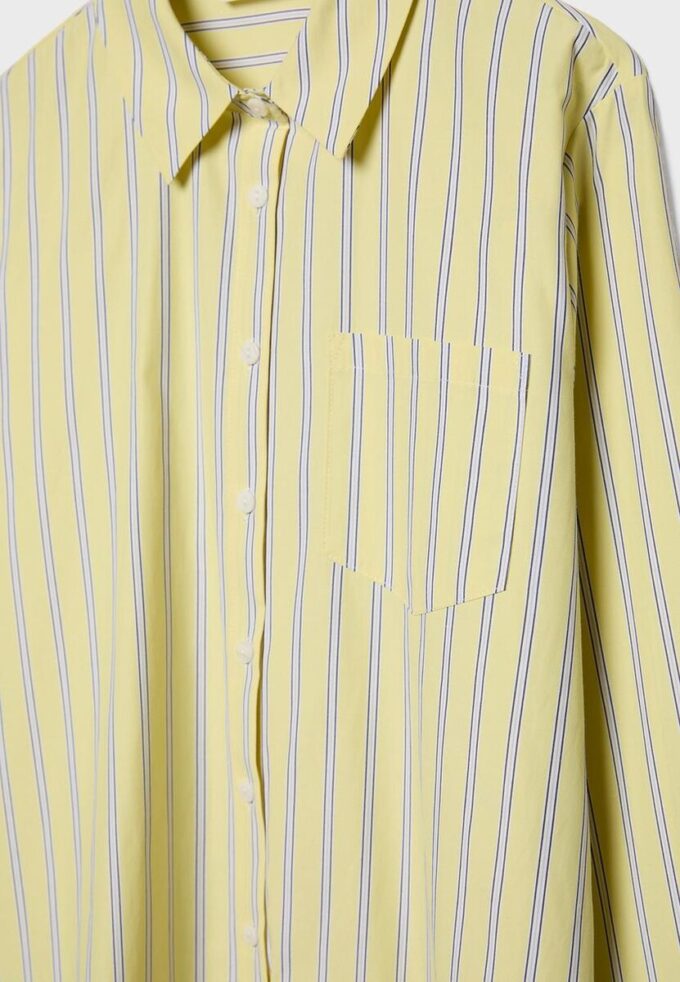 Basisplagg med enkel stripet poplin-skjorte med lomme
