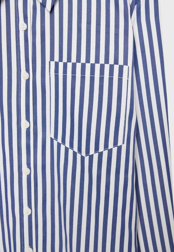 Basisplagg med enkel stripet poplin-skjorte med lomme