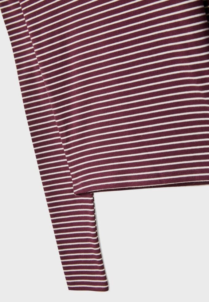 Basisplagg med lang arm og stripete bomullst-skjorte