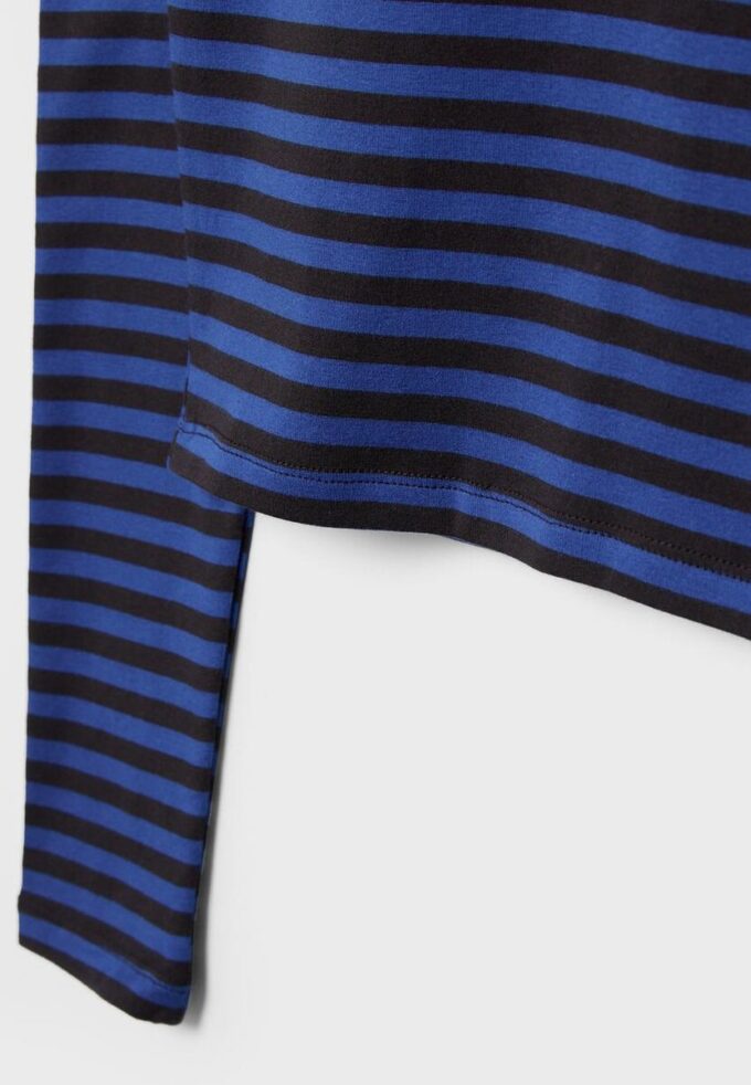 Basisplagg med lang arm og stripete bomullst-skjorte