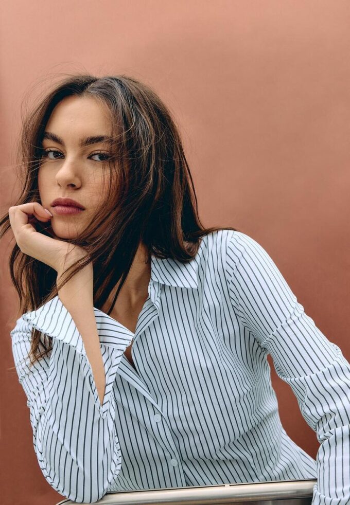 Basisplagg med striper, tettsittende skjorte