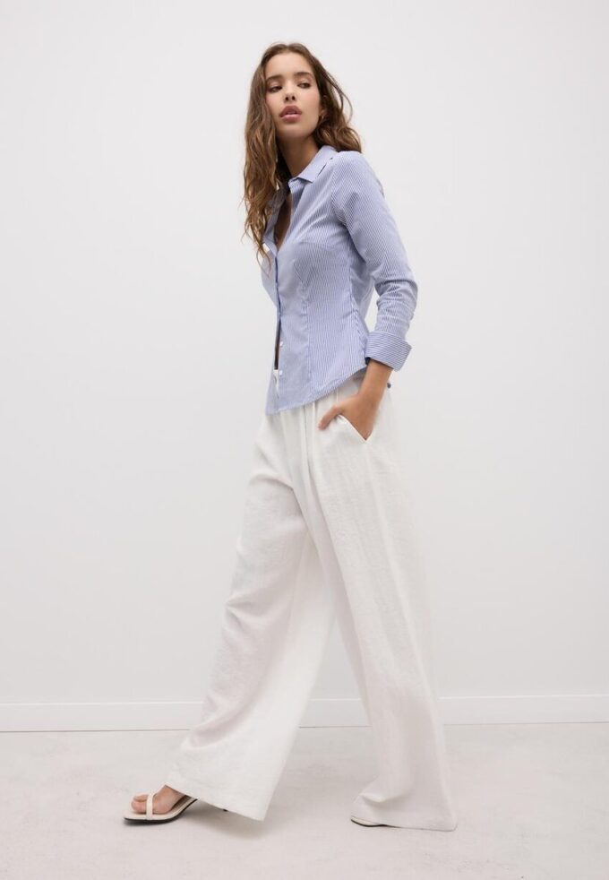 Basisplagg med striper, tettsittende skjorte