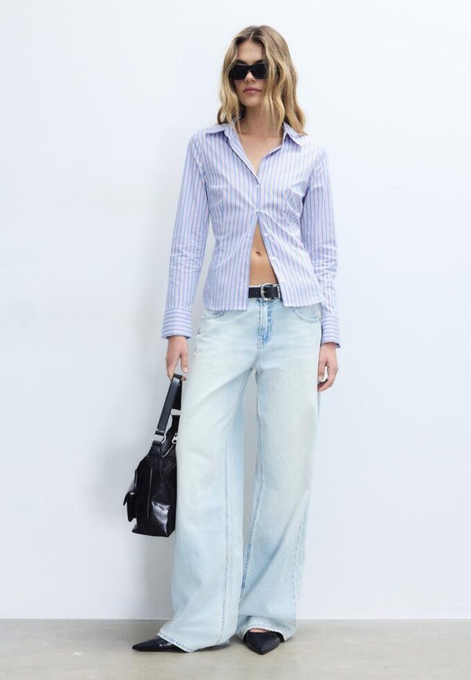 Basisplagg med striper, tettsittende skjorte